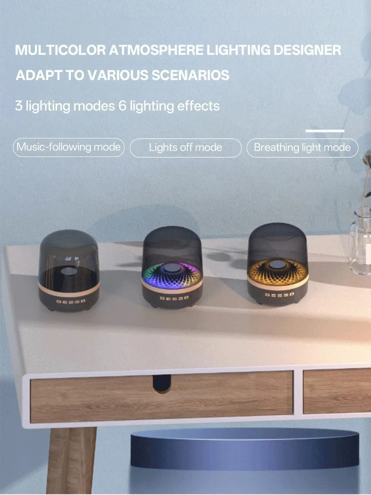 Portable Wireless Bluetooth 5.3 Soundbar Speaker with Subwoofer, Hi-Fi Stereo Audio, Breathing Lamp, TWS Pairing, 5W Output, 500mAh Battery for Home Theater & Mobile Devices showcase 4