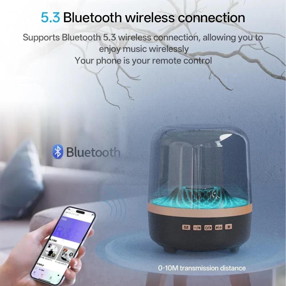 Portable Wireless Bluetooth 5.3 Soundbar Speaker with Subwoofer, Hi-Fi Stereo Audio, Breathing Lamp, TWS Pairing, 5W Output, 500mAh Battery for Home Theater & Mobile Devices thumbnail 5