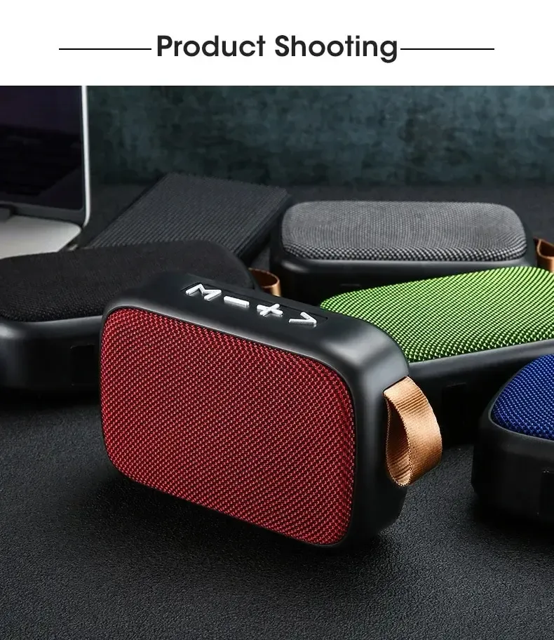 Portable Wireless Bluetooth Speaker with Subwoofer, Mini Home Cloth Speaker for Outdoor Use, Supports TF Card, U Disk, FM Radio, Rechargeable Battery - Red, Black, Blue showcase 3