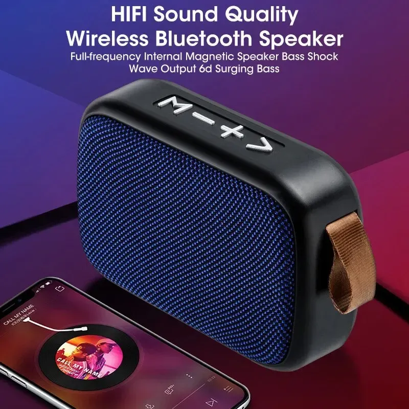 Portable Wireless Bluetooth Speaker with Subwoofer, Mini Home Cloth Speaker for Outdoor Use, Supports TF Card, U Disk, FM Radio, Rechargeable Battery - Red, Black, Blue