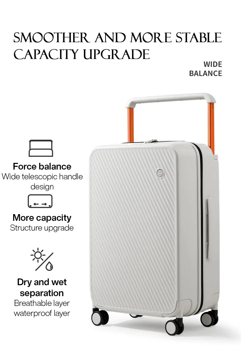Mixi 24" Wide Handle Hardside Spinner Suitcase with Rolling Wheels - Patent Design Travel Luggage for Men & Women, Includes 20" Carry-On Option & Waterproof Pocket showcase 5