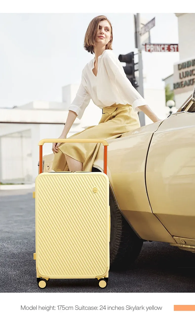 Mixi 24" Wide Handle Hardside Spinner Suitcase with Rolling Wheels - Patent Design Travel Luggage for Men & Women, Includes 20" Carry-On Option & Waterproof Pocket showcase 10