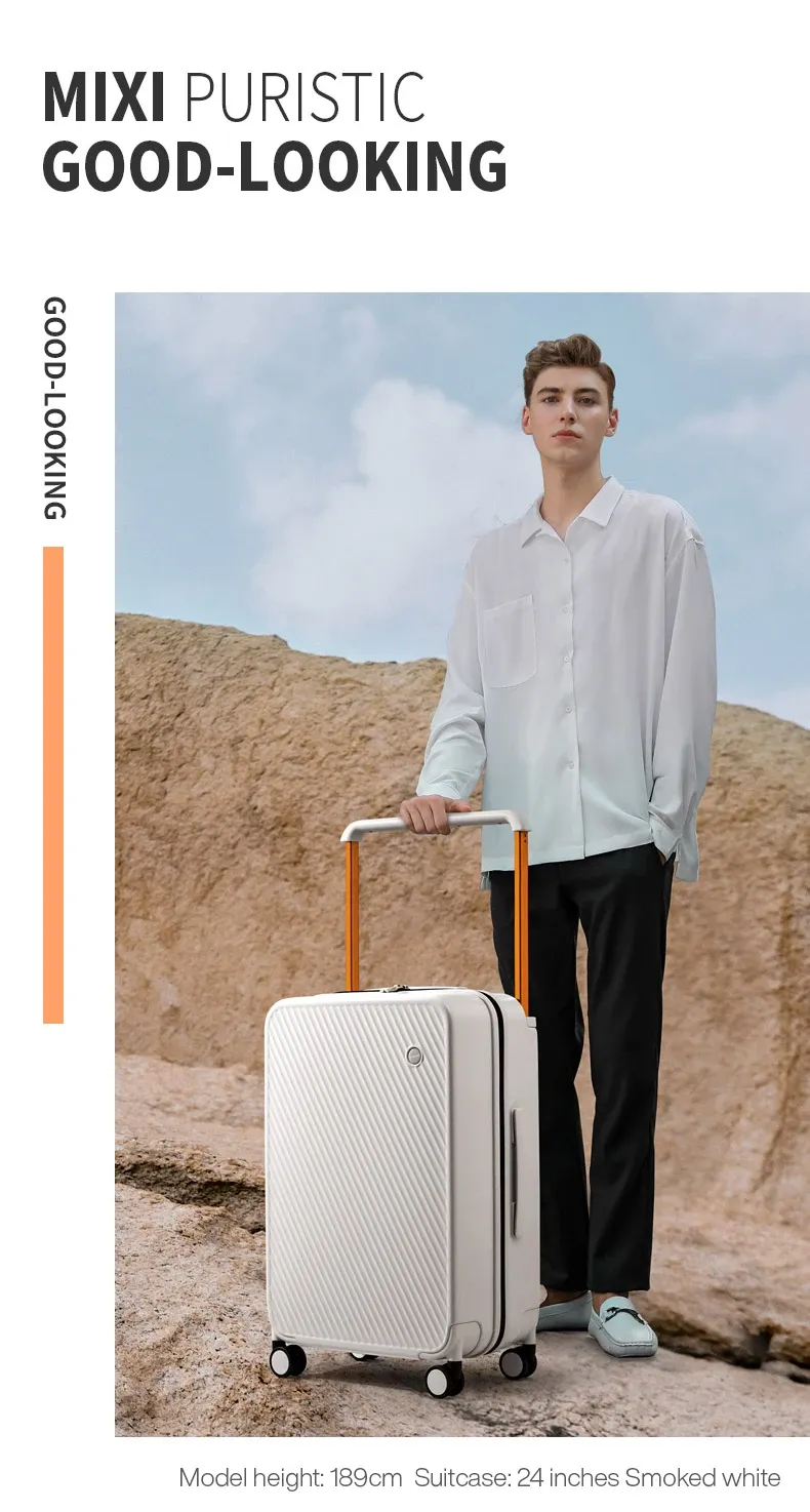 Mixi 24" Wide Handle Hardside Spinner Suitcase with Rolling Wheels - Patent Design Travel Luggage for Men & Women, Includes 20" Carry-On Option & Waterproof Pocket showcase 9