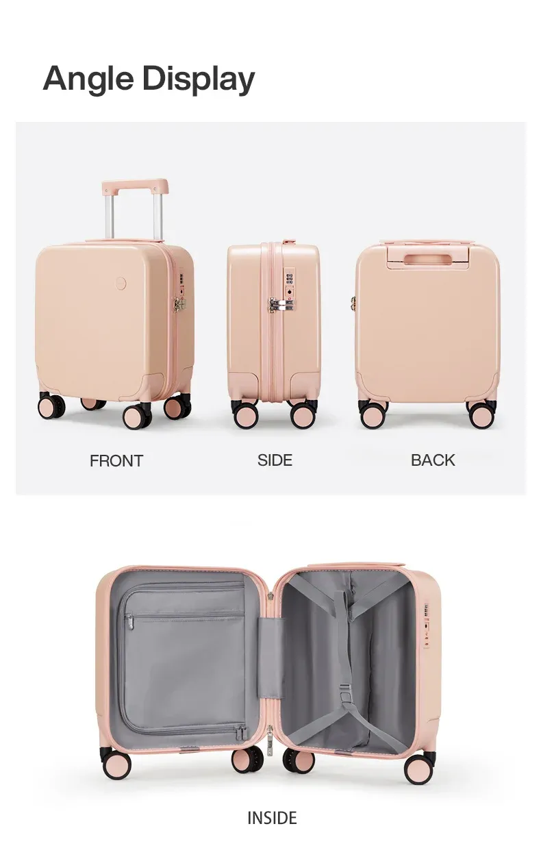 Mixi Puristic Design Hardside Luggage Set - 16-28 Inch Rolling Wheel Suitcase for Men & Women, Durable PC Material, YKK Zippers, Spinner Wheels, Travel Trolley Case showcase 24