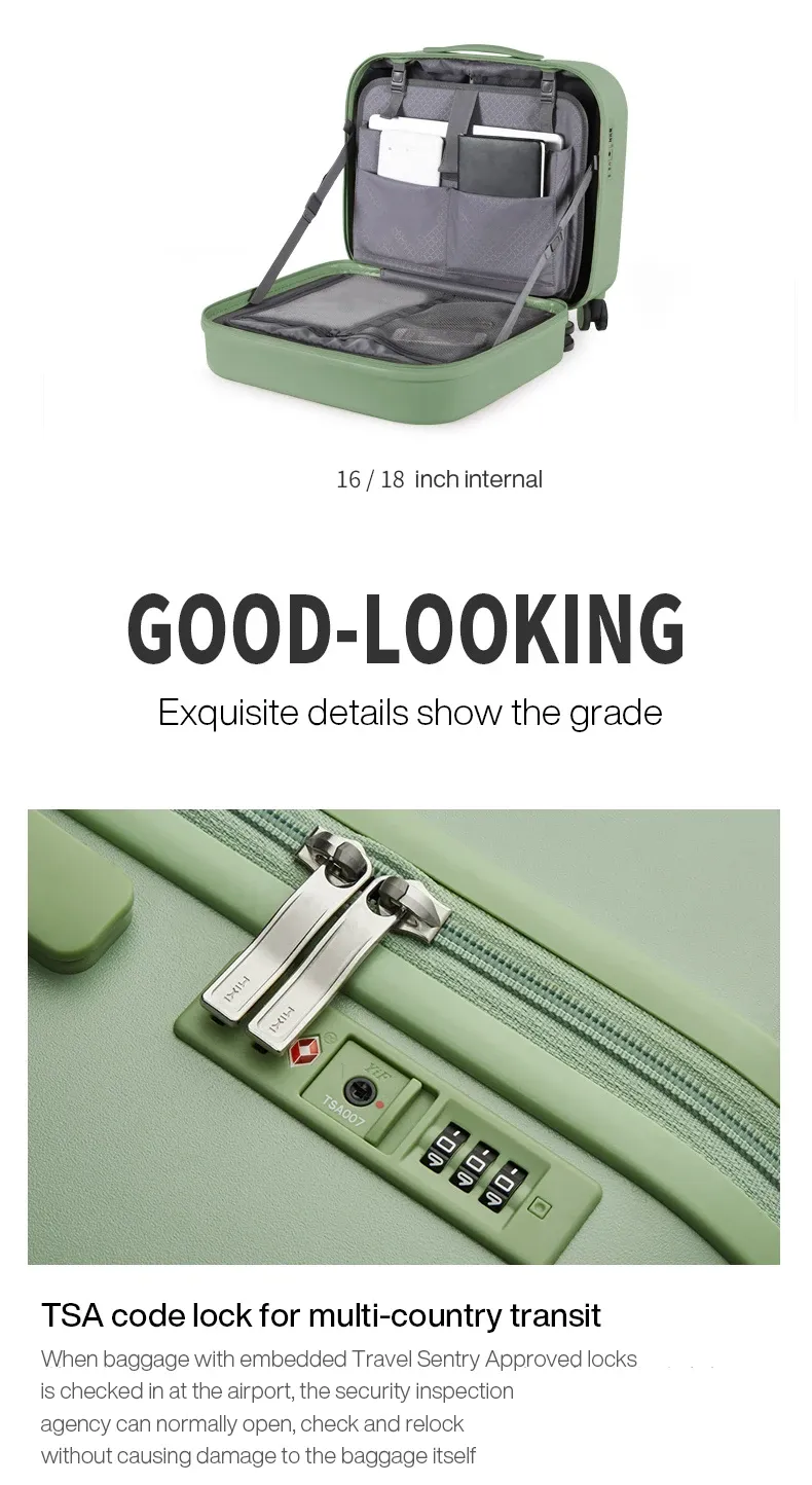 Mixi Puristic Design Hardside Luggage Set - 16-28 Inch Rolling Wheel Suitcase for Men & Women, Durable PC Material, YKK Zippers, Spinner Wheels, Travel Trolley Case showcase 30