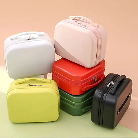 14-Inch Mini Carry-On Suitcase for Women - Compact Travel Luggage & Makeup Bag, Durable ABS+PC Hard Shell for Short Trips