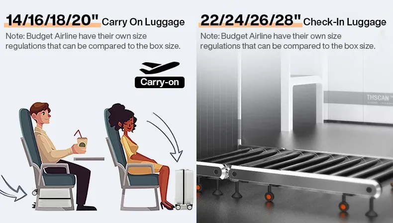Mixi Carry On Luggage Hard Shell Rolling Travel Suitcase with Spinner Wheels, Cup Holder, Phone Holder - 20, 24, 26 Inch M9290 showcase 1