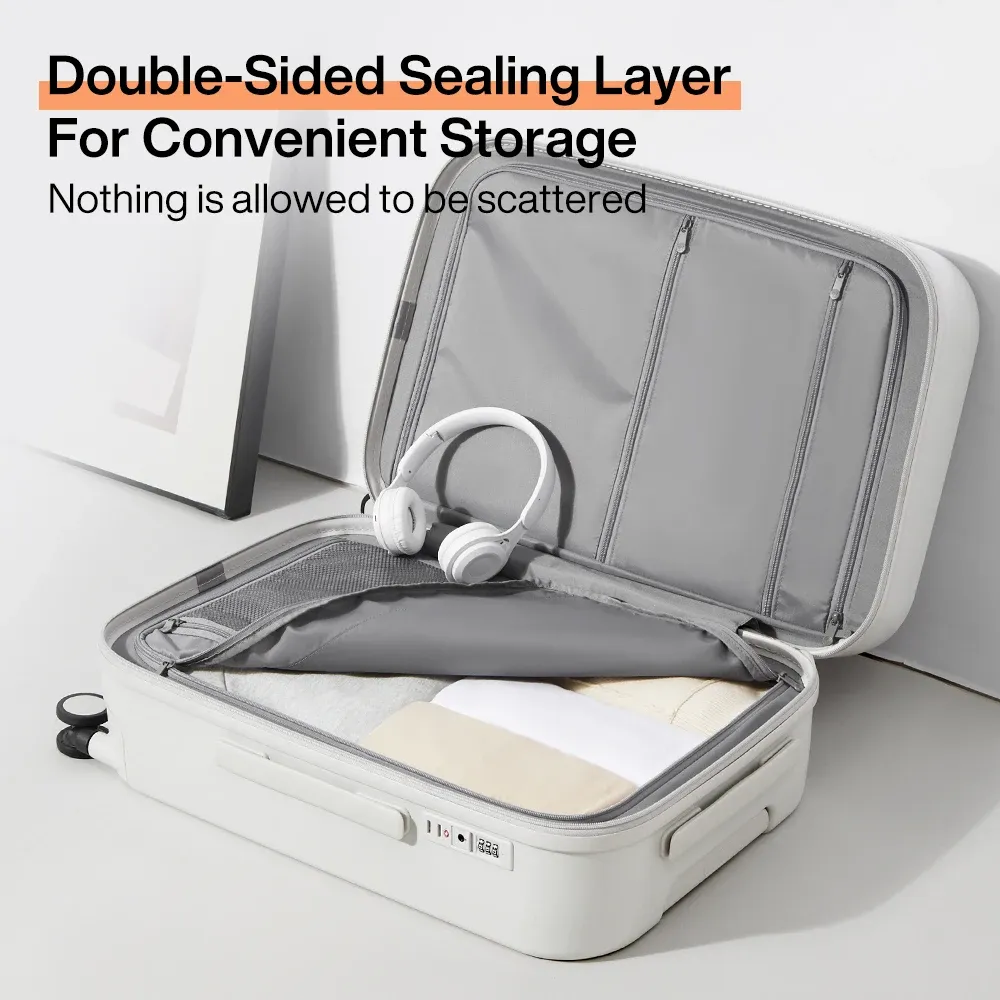 Mixi Carry On Luggage Hard Shell Rolling Travel Suitcase with Spinner Wheels, Cup Holder, Phone Holder - 20, 24, 26 Inch M9290 thumbnail 3