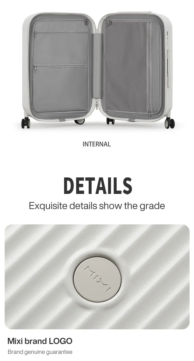 Mixi Carry On Luggage Hard Shell Rolling Travel Suitcase with Spinner Wheels, Cup Holder, Phone Holder - 20, 24, 26 Inch M9290 showcase 22