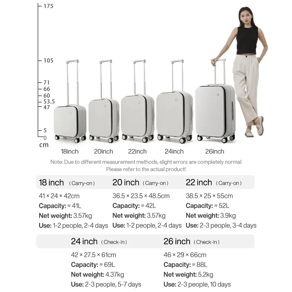Mixi New Aluminum Frame Front Opening Rolling Travel Suitcase Luggage - 20" Carry-On, 24" & 26" Sizes Available for Business & Leisure Travel thumbnail 6
