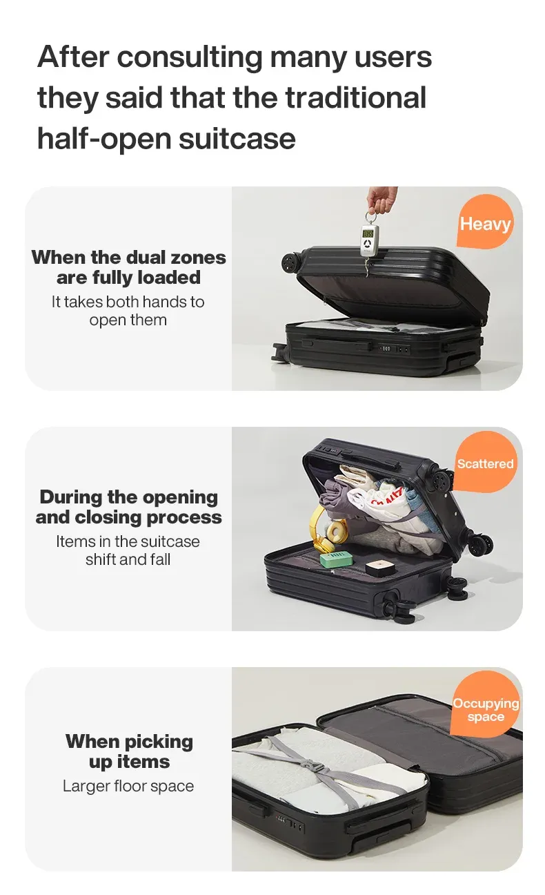 Mixi New Aluminum Frame Front Opening Rolling Travel Suitcase Luggage - 20" Carry-On, 24" & 26" Sizes Available for Business & Leisure Travel showcase 5