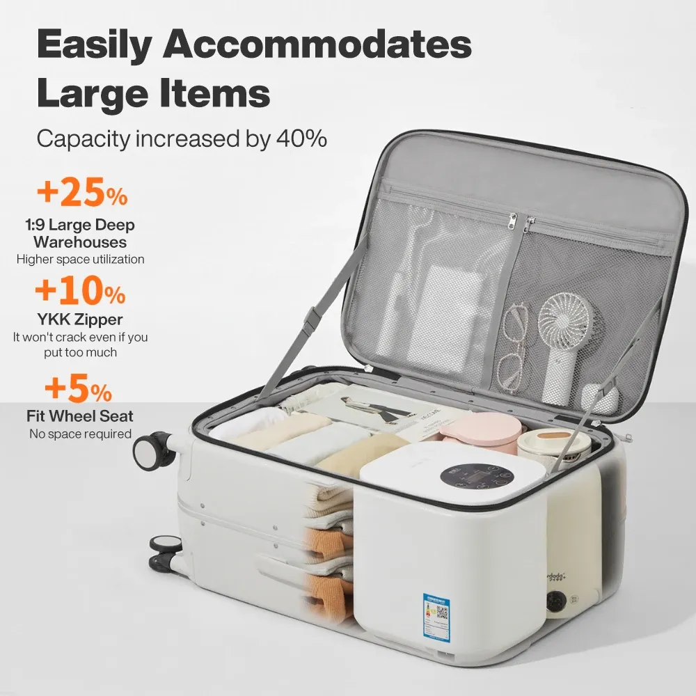 Mixi New Aluminum Frame Front Opening Rolling Travel Suitcase Luggage - 20" Carry-On, 24" & 26" Sizes Available for Business & Leisure Travel thumbnail 3