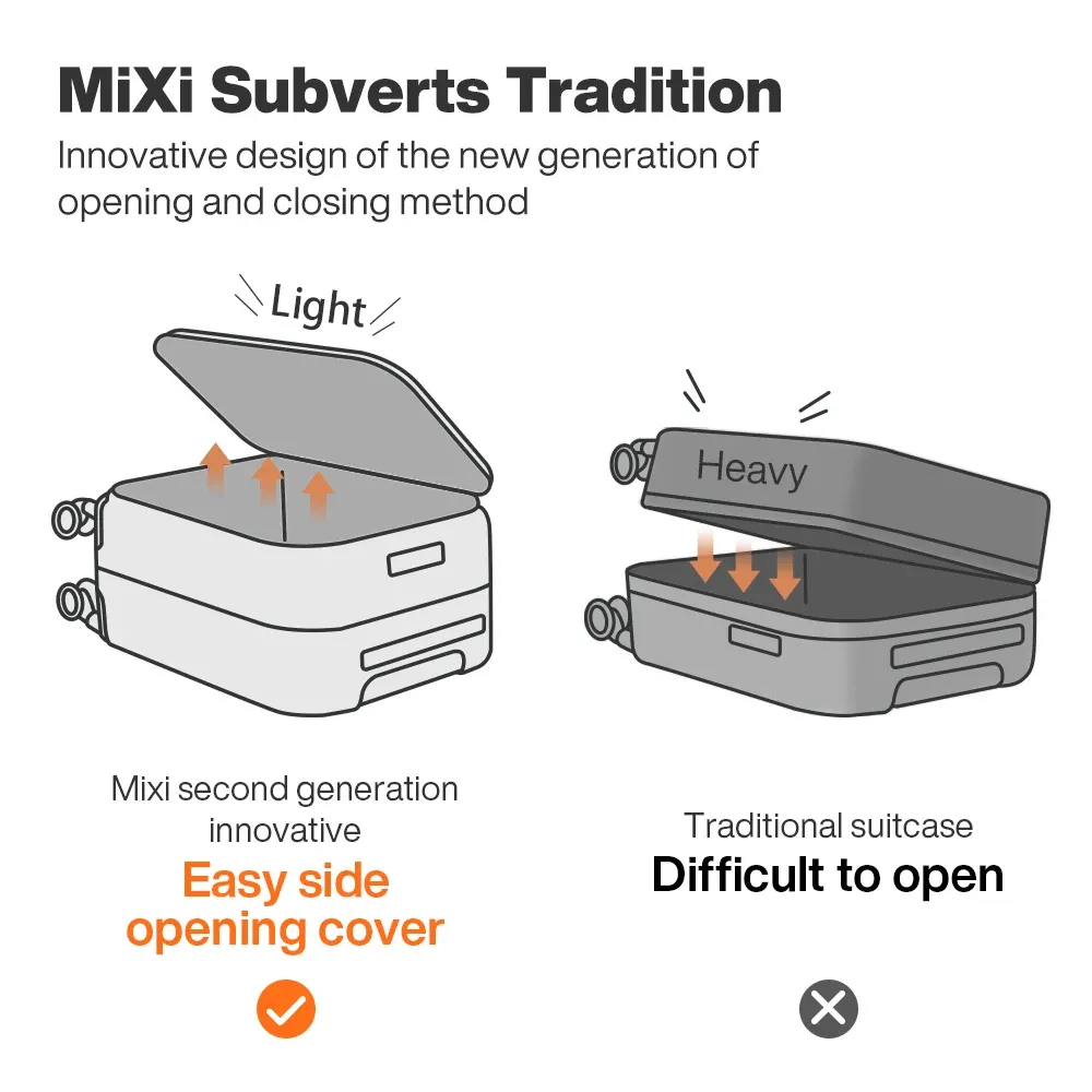 Mixi New Aluminum Frame Front Opening Rolling Travel Suitcase Luggage - 20" Carry-On, 24" & 26" Sizes Available for Business & Leisure Travel thumbnail 4
