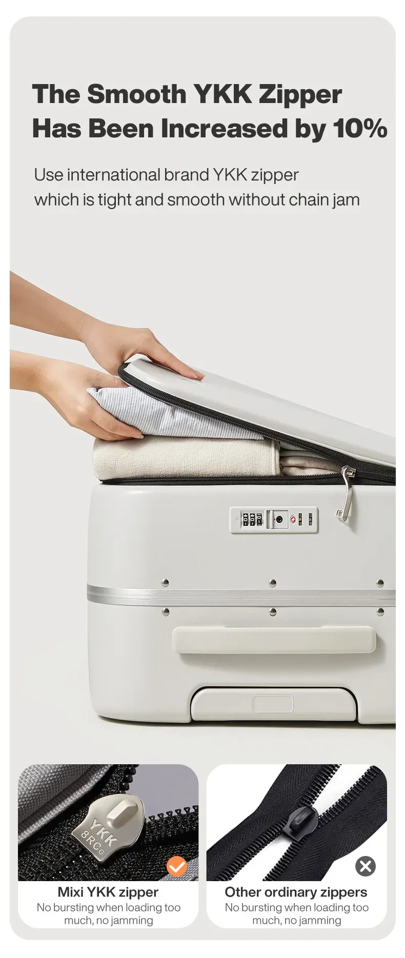 Mixi New Aluminum Frame Front Opening Rolling Travel Suitcase Luggage - 20" Carry-On, 24" & 26" Sizes Available for Business & Leisure Travel showcase 12
