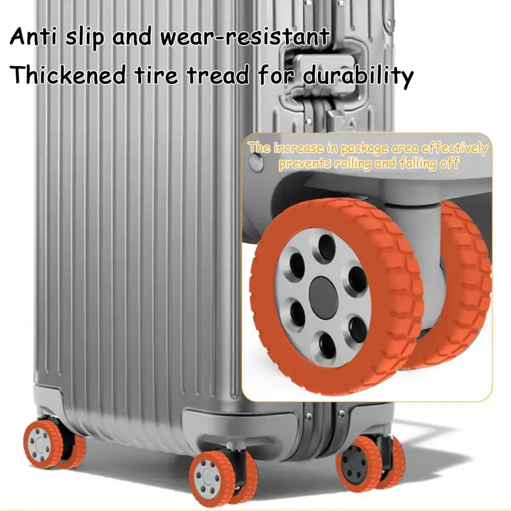 8Pcs Silicone Luggage Wheel Covers for Spinner Suitcases - Noise Reduction, Scratch-Free, Anti-Slip Protectors for 4.3-6cm Wheels - Travel Luggage Accessories showcase 3