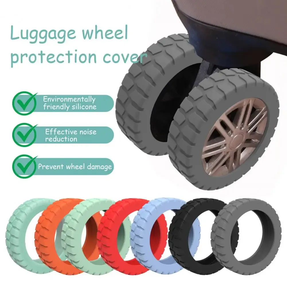 8Pcs Silicone Luggage Wheel Covers for Spinner Suitcases - Noise Reduction, Scratch-Free, Anti-Slip Protectors for 4.3-6cm Wheels - Travel Luggage Accessories