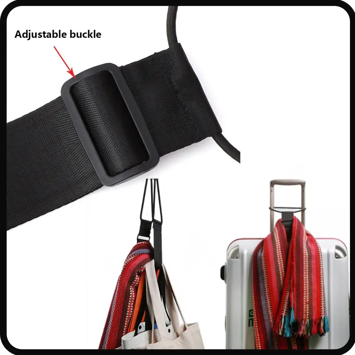 Adjustable Elastic Luggage Strap for Travel - Versatile Reusable Bag Fastening Rope for Suitcases & Carry-On Bags thumbnail 5