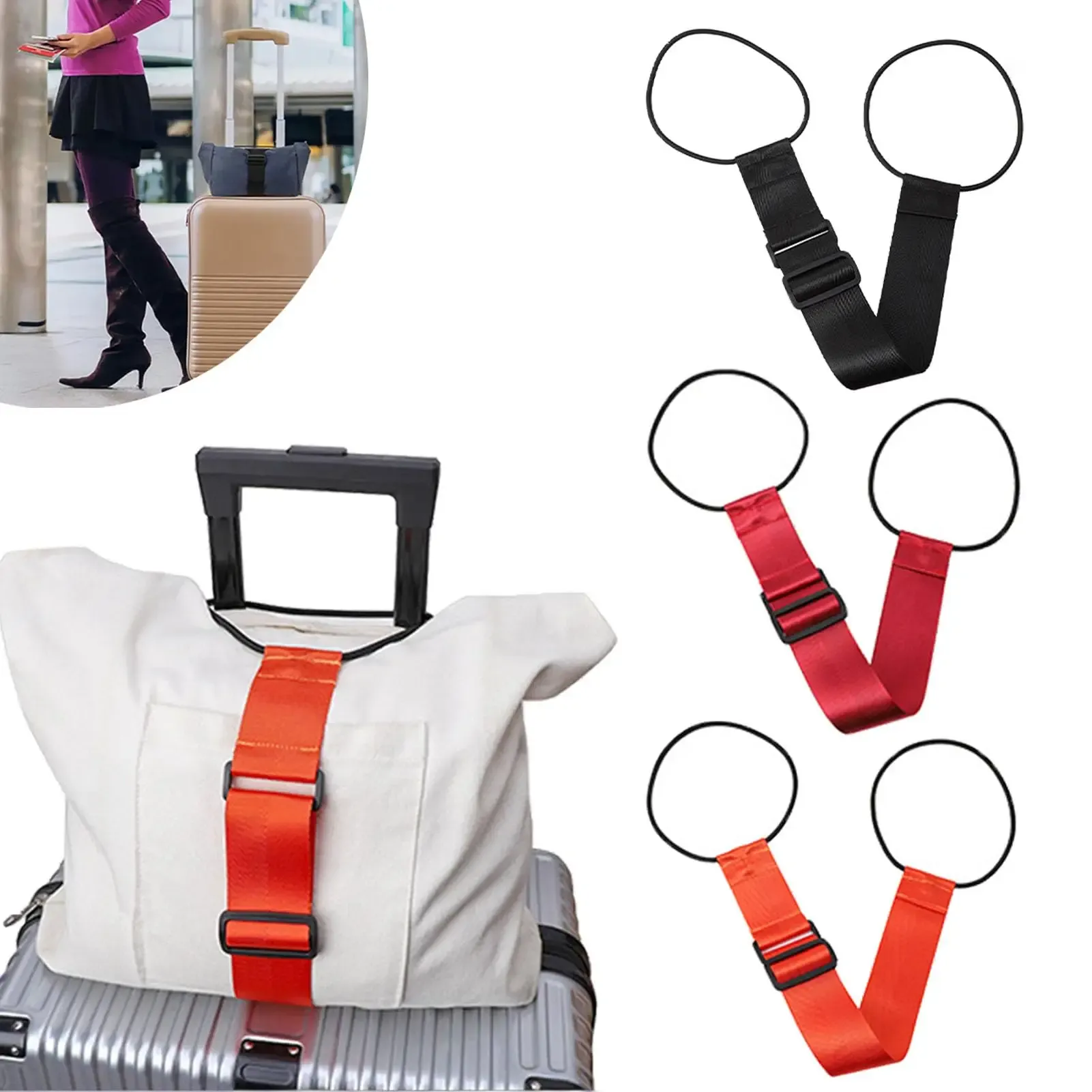 Adjustable Elastic Luggage Strap for Travel - Versatile Reusable Bag Fastening Rope for Suitcases & Carry-On Bags thumbnail 6