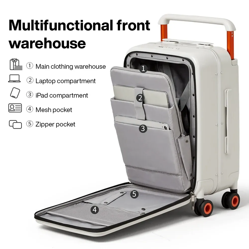 Mixi 20-Inch Carry-On Luggage Suitcase for Men & Women, Durable PC with Aluminum Frame, YKK Zipper, Silent Spinner Wheels, Wide Handle Trolley Case for Travel thumbnail 2