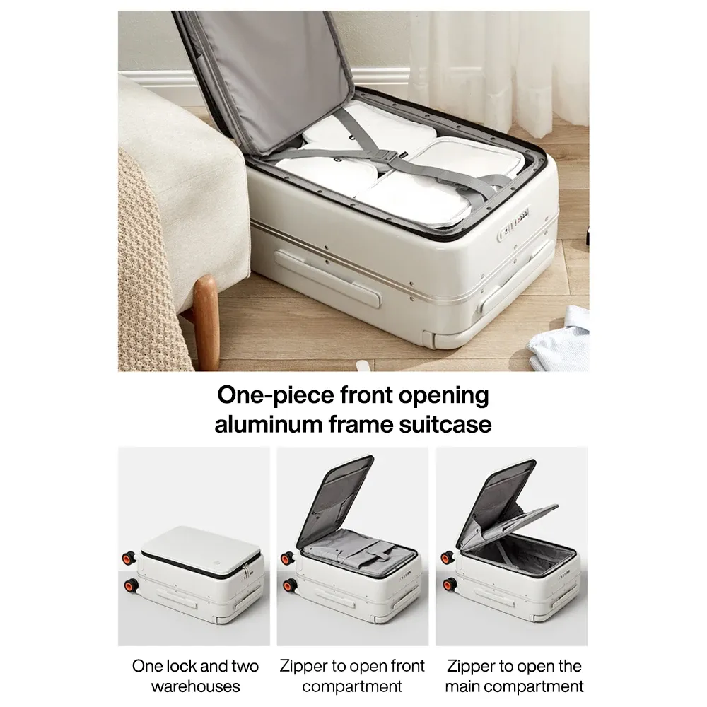 Mixi 20-Inch Carry-On Luggage Suitcase for Men & Women, Durable PC with Aluminum Frame, YKK Zipper, Silent Spinner Wheels, Wide Handle Trolley Case for Travel thumbnail 3