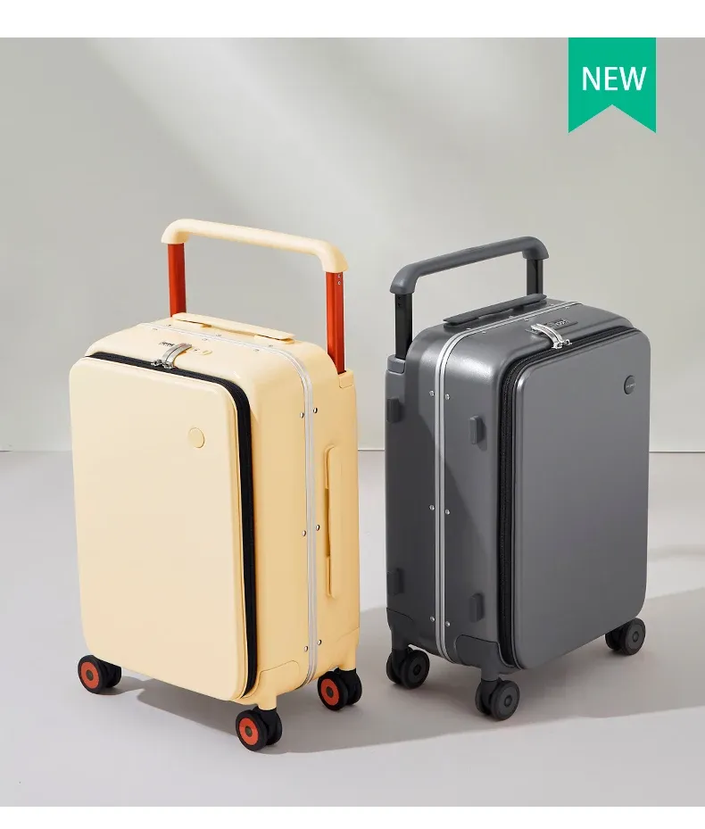 Mixi 20-Inch Carry-On Luggage Suitcase for Men & Women, Durable PC with Aluminum Frame, YKK Zipper, Silent Spinner Wheels, Wide Handle Trolley Case for Travel showcase 20