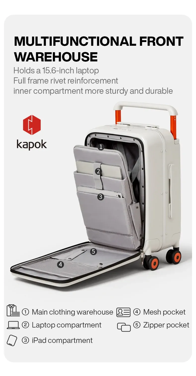 Mixi 20-Inch Carry-On Luggage Suitcase for Men & Women, Durable PC with Aluminum Frame, YKK Zipper, Silent Spinner Wheels, Wide Handle Trolley Case for Travel showcase 11
