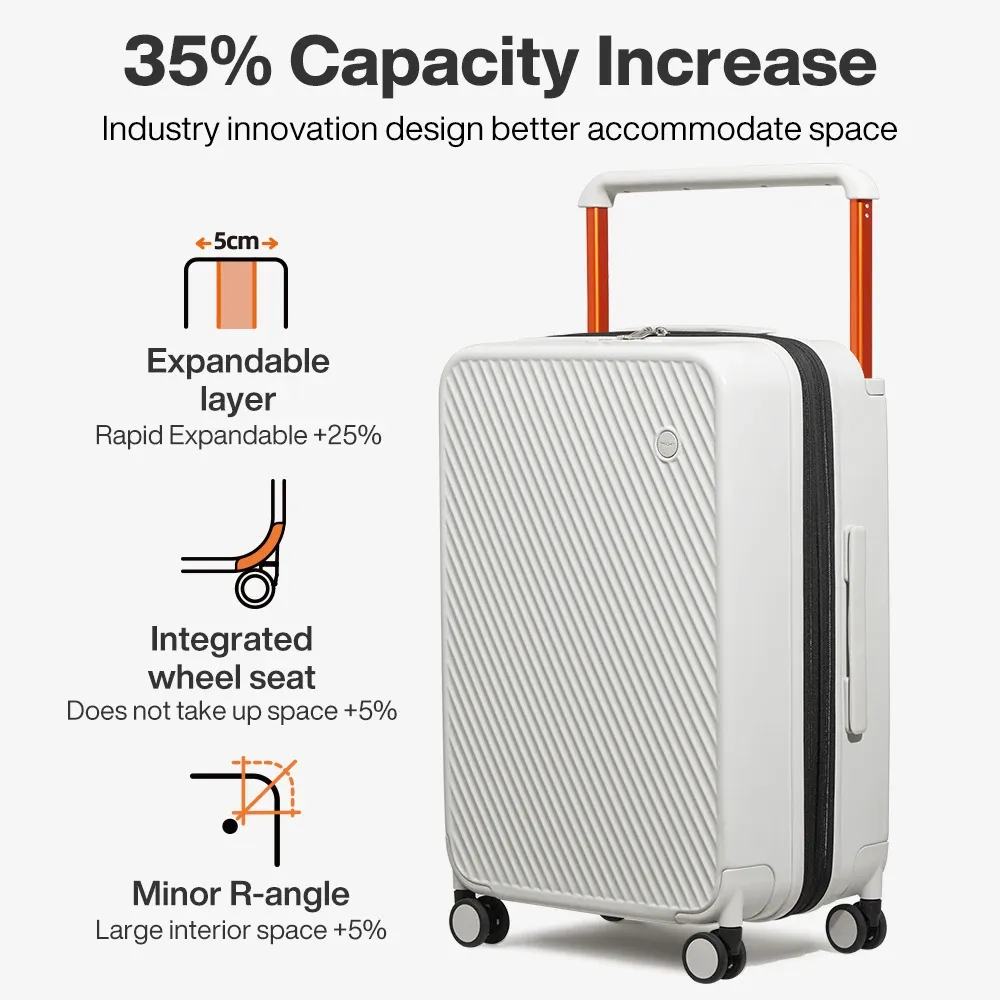 MIXI Expandable Carry-On Luggage: Lightweight 20/24 Inch PC Spinner Suitcase with TSA Lock, Wide Handle, and YKK Zipper for Travel thumbnail 4