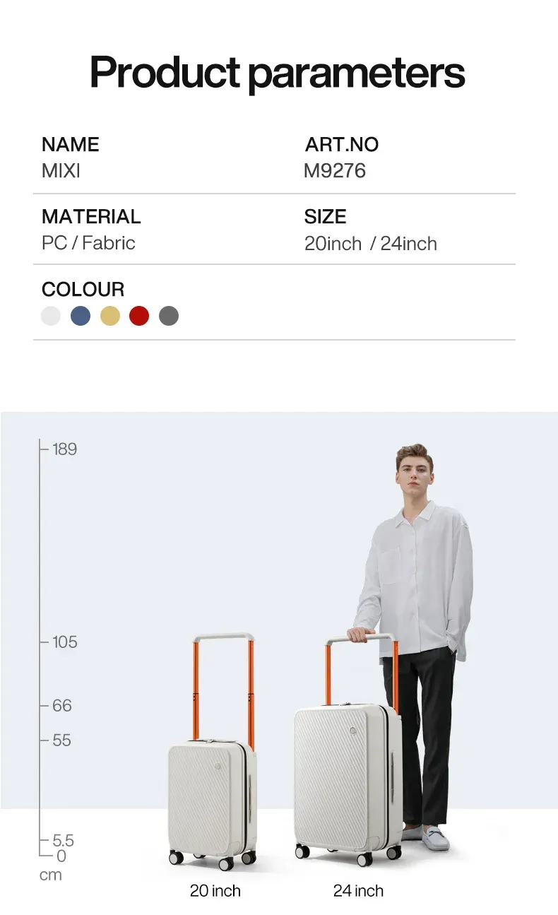 MIXI Expandable Carry-On Luggage: Lightweight 20/24 Inch PC Spinner Suitcase with TSA Lock, Wide Handle, and YKK Zipper for Travel showcase 22