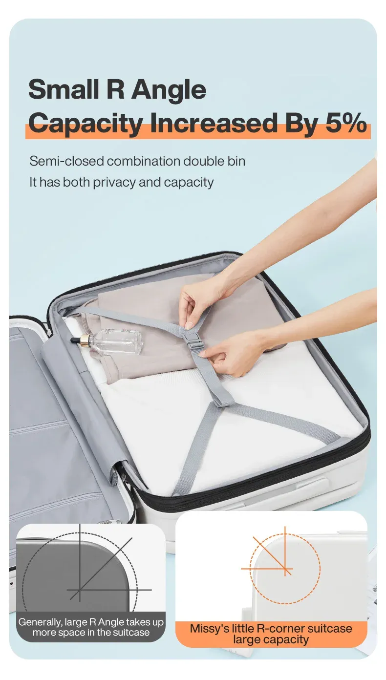 MIXI Expandable Carry-On Luggage: Lightweight 20/24 Inch PC Spinner Suitcase with TSA Lock, Wide Handle, and YKK Zipper for Travel showcase 12