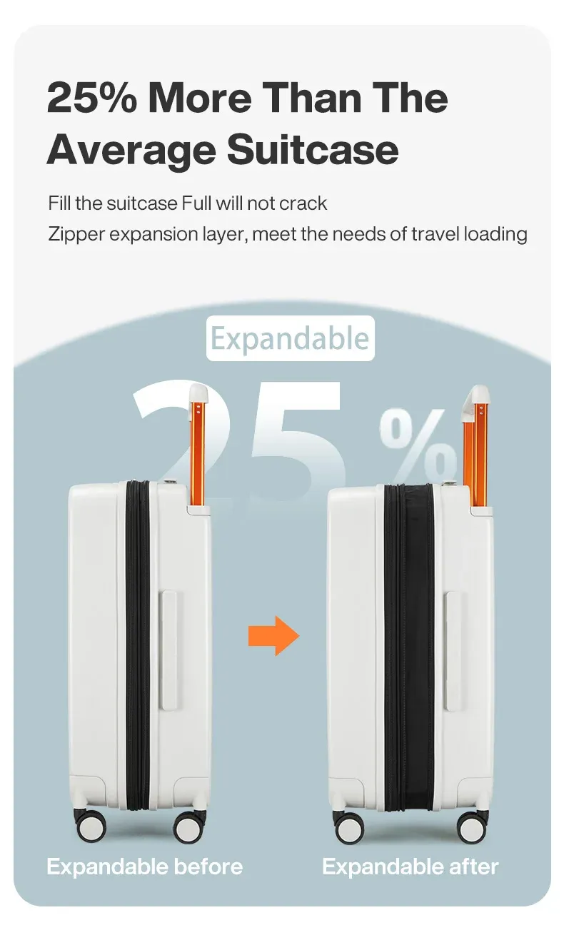 MIXI Expandable Carry-On Luggage: Lightweight 20/24 Inch PC Spinner Suitcase with TSA Lock, Wide Handle, and YKK Zipper for Travel showcase 4