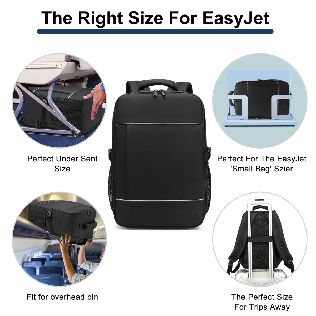 Unisex Carry-On Travel Backpack 40x20x25cm Ryanair Cabin Bag, 15.6-inch Laptop Compartment, Night Reflective Strip, Ideal for School & Travel showcase 5
