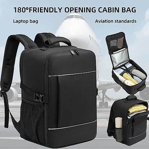 Unisex Carry-On Travel Backpack 40x20x25cm Ryanair Cabin Bag, 15.6-inch Laptop Compartment, Night Reflective Strip, Ideal for School & Travel