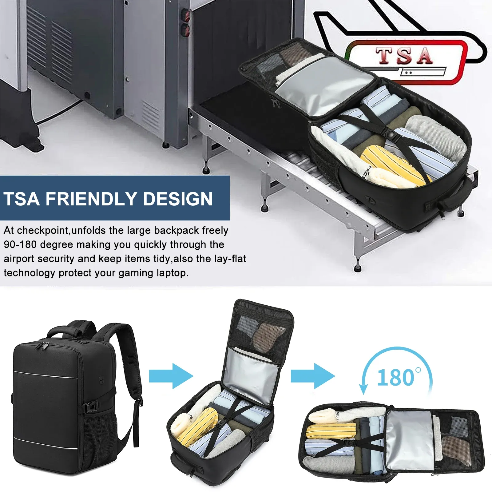 Unisex Carry-On Travel Backpack 40x20x25cm Ryanair Cabin Bag, 15.6-inch Laptop Compartment, Night Reflective Strip, Ideal for School & Travel thumbnail 4