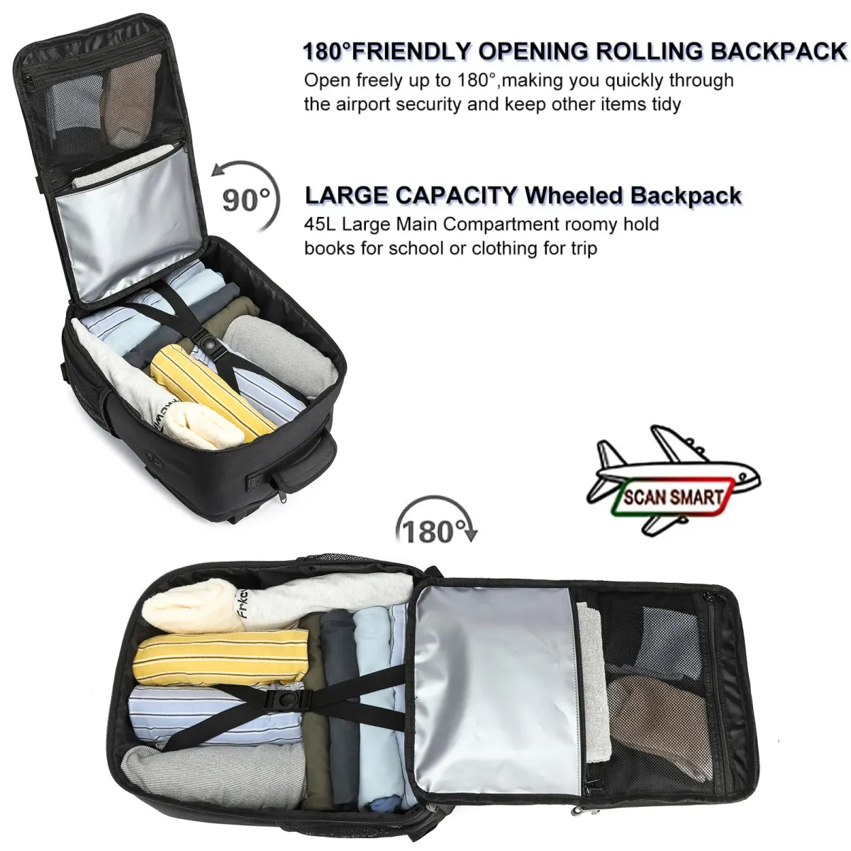 Unisex Carry-On Travel Backpack 40x20x25cm Ryanair Cabin Bag, 15.6-inch Laptop Compartment, Night Reflective Strip, Ideal for School & Travel showcase 6