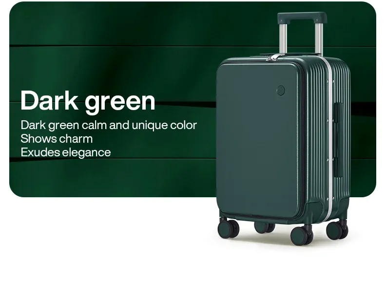 Mixi Aluminum Frame Carry-On Luggage with USB Port, Cup Holder, Phone Mount - 20" & 24" Rolling Suitcase for Travel showcase 25