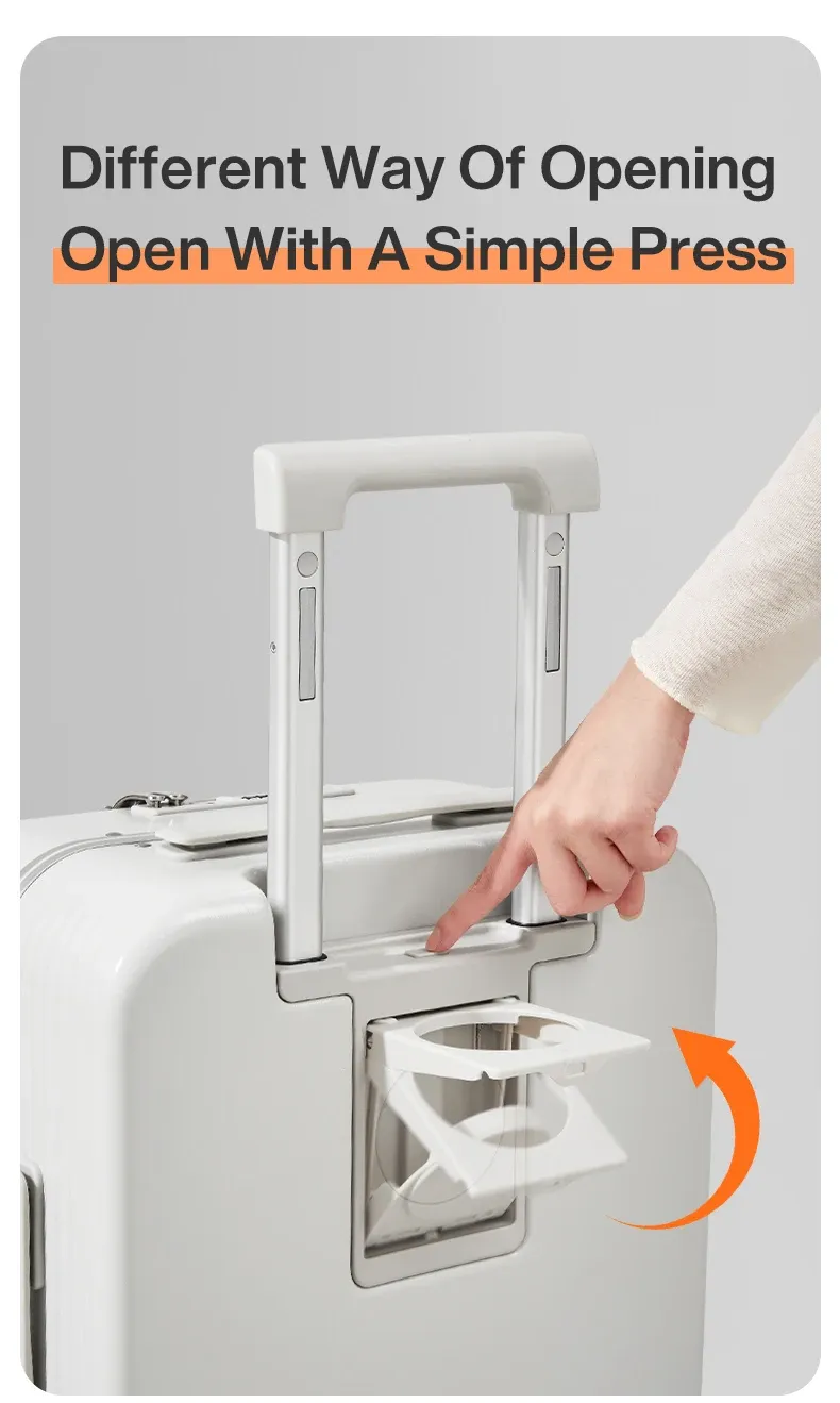 Mixi Aluminum Frame Carry-On Luggage with USB Port, Cup Holder, Phone Mount - 20" & 24" Rolling Suitcase for Travel showcase 7