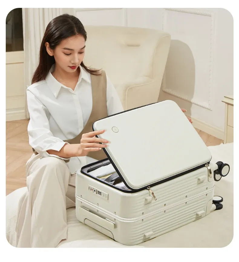 Mixi Aluminum Frame Carry-On Luggage with USB Port, Cup Holder, Phone Mount - 20" & 24" Rolling Suitcase for Travel showcase 4