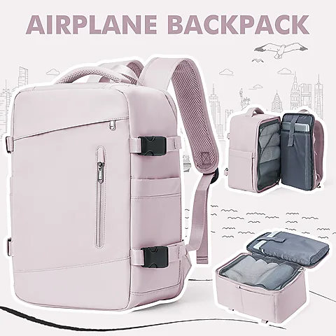 Women's Travel Backpack Suitcase 40x20x25cm Cabin Bag - Ryanair & Wizzair Approved Carry-On for Men & Laptop