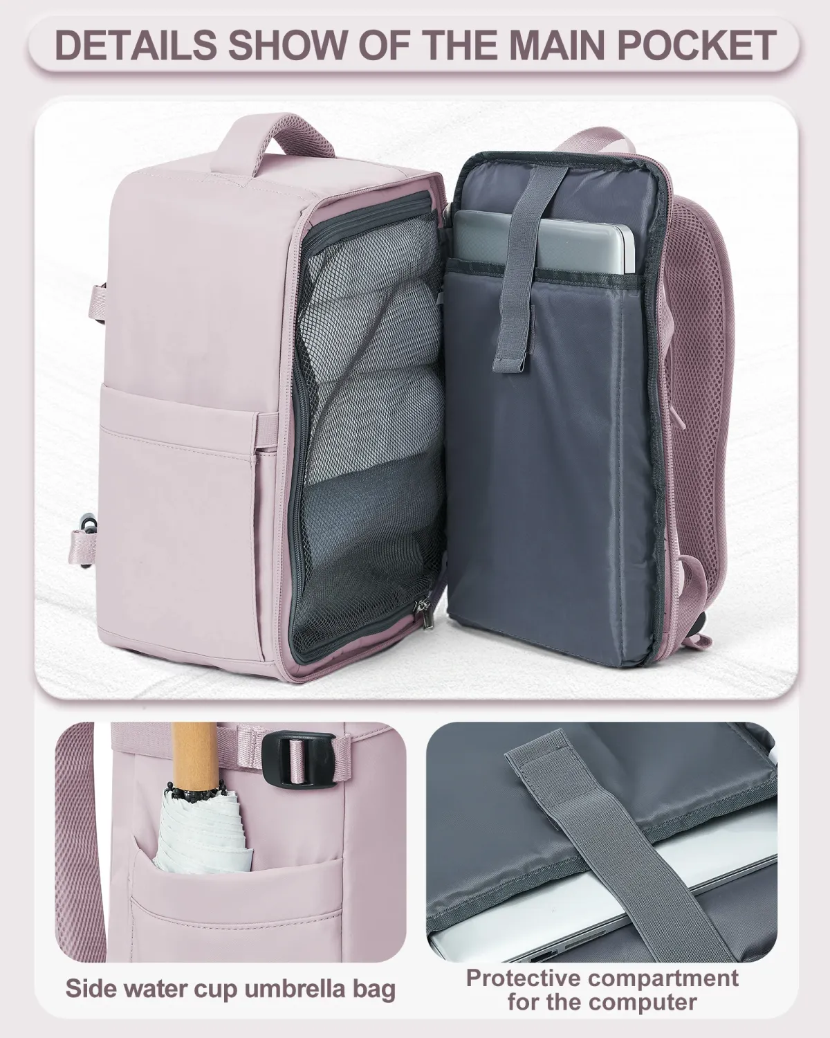 Women's Travel Backpack Suitcase 40x20x25cm Cabin Bag - Ryanair & Wizzair Approved Carry-On for Men & Laptop showcase 3