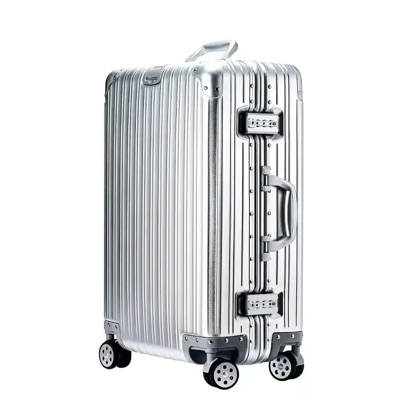Lightweight Aluminum-Magnesium Alloy Carry-on Suitcase - 20/24/26/29 Inch Business Travel Trolley Luggage with Spinner Wheels
