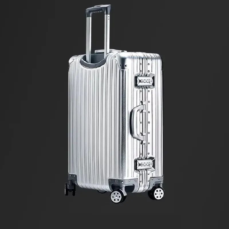 Lightweight Aluminum-Magnesium Alloy Carry-on Suitcase - 20/24/26/29 Inch Business Travel Trolley Luggage with Spinner Wheels thumbnail 3