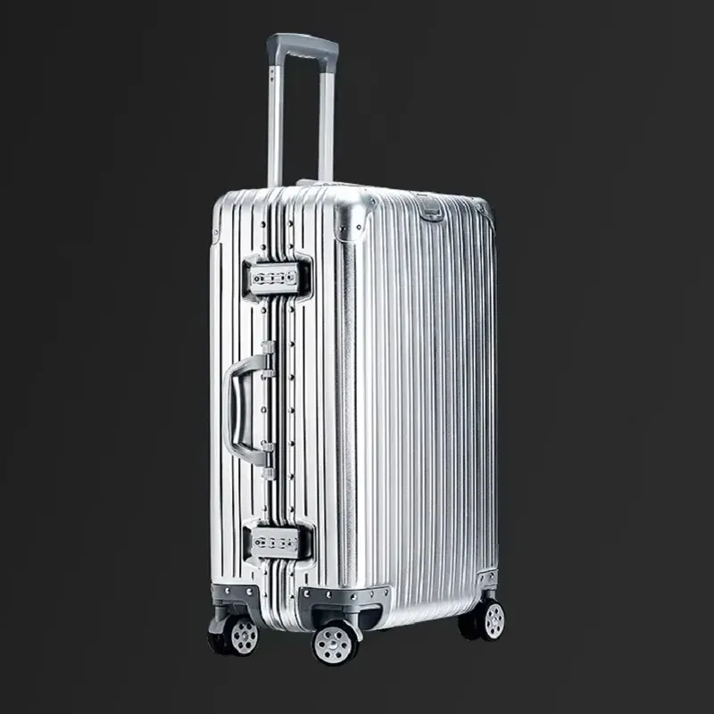Lightweight Aluminum-Magnesium Alloy Carry-on Suitcase - 20/24/26/29 Inch Business Travel Trolley Luggage with Spinner Wheels thumbnail 4