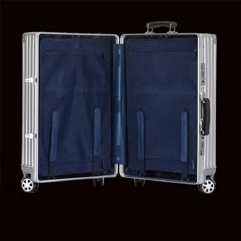 Lightweight Aluminum-Magnesium Alloy Carry-on Suitcase - 20/24/26/29 Inch Business Travel Trolley Luggage with Spinner Wheels thumbnail 5