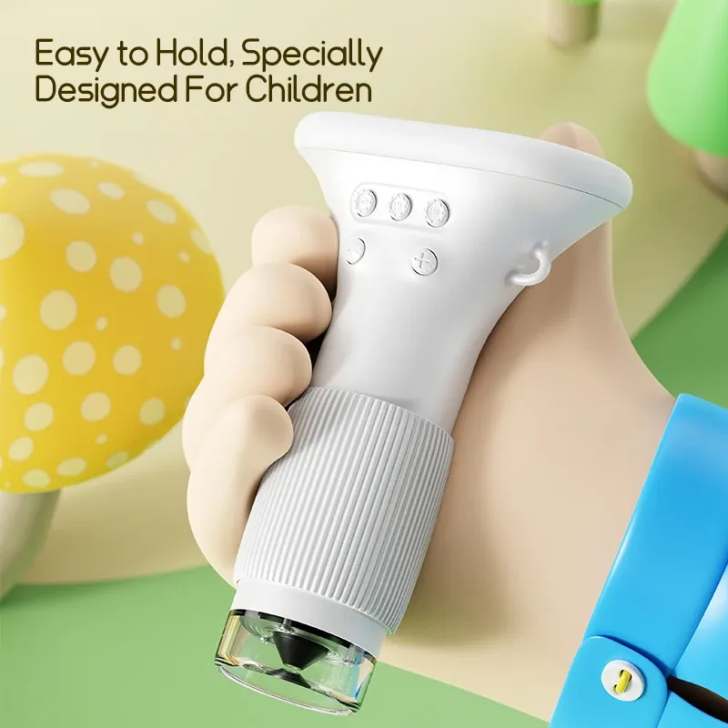 Kids Microscope 1000x Magnification with 2.0" HD IPS Screen, 200MP Photo/Video Capture, LED Lights, 64GB Support - Educational Science Toy for Children thumbnail 4