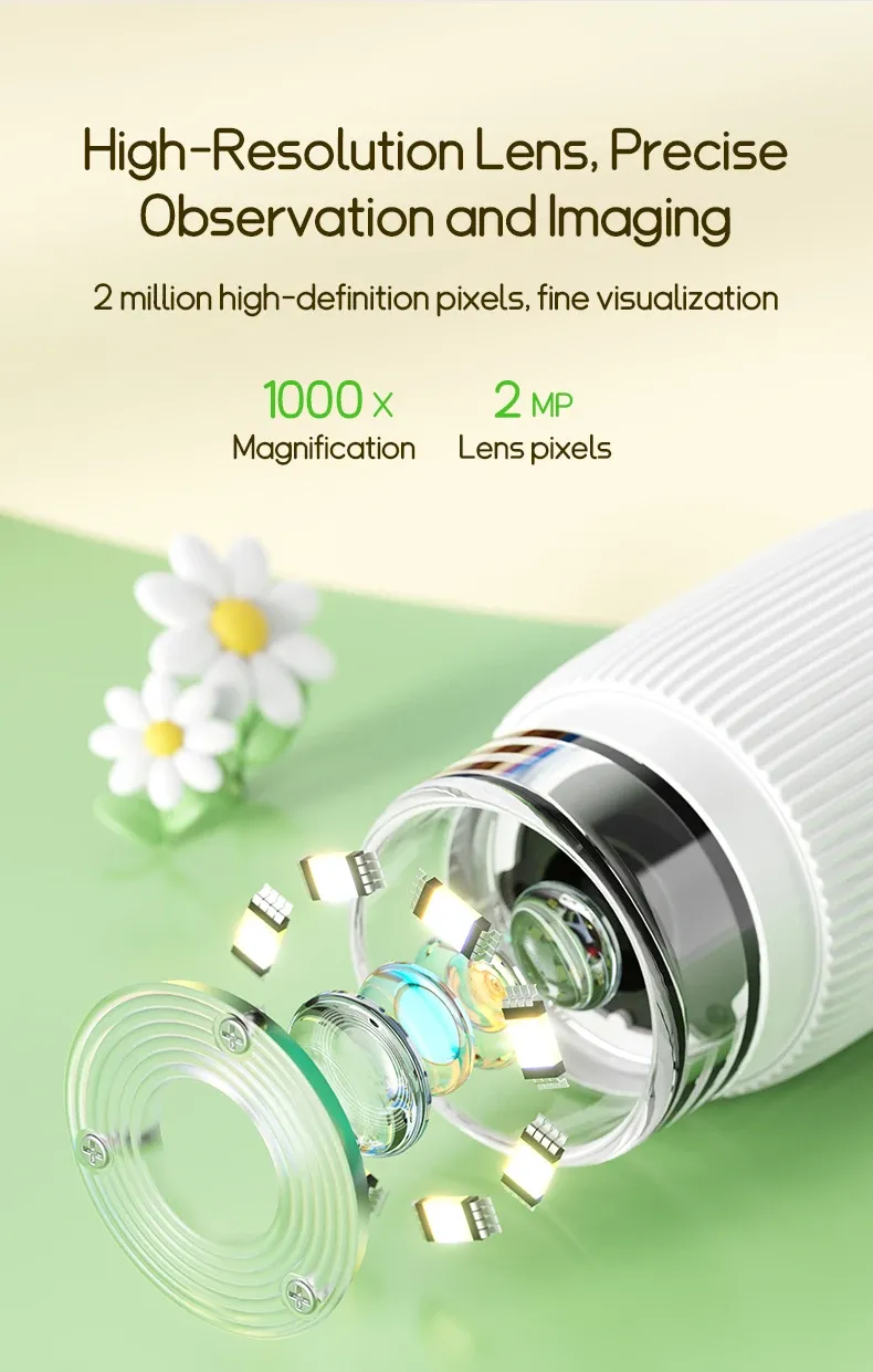 Kids Microscope 1000x Magnification with 2.0" HD IPS Screen, 200MP Photo/Video Capture, LED Lights, 64GB Support - Educational Science Toy for Children showcase 4