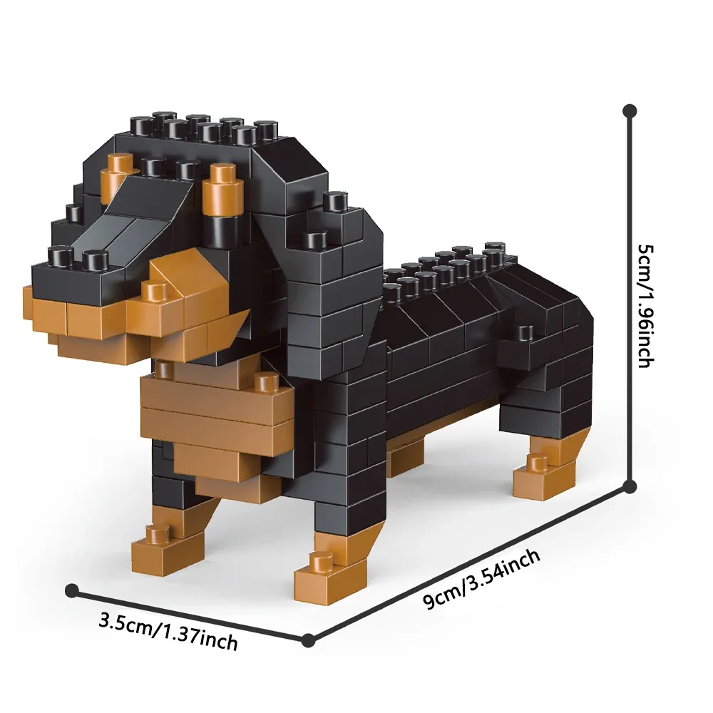 Mini Dachshund Dog Building Blocks Toy for Adults & Kids - Lifelike Detailed Construction Set, Educational STEM Toy for Dog Lovers, Fun Indoor Activity showcase 1