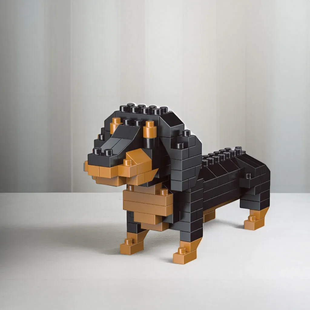 Mini Dachshund Dog Building Blocks Toy for Adults & Kids - Lifelike Detailed Construction Set, Educational STEM Toy for Dog Lovers, Fun Indoor Activity thumbnail 1