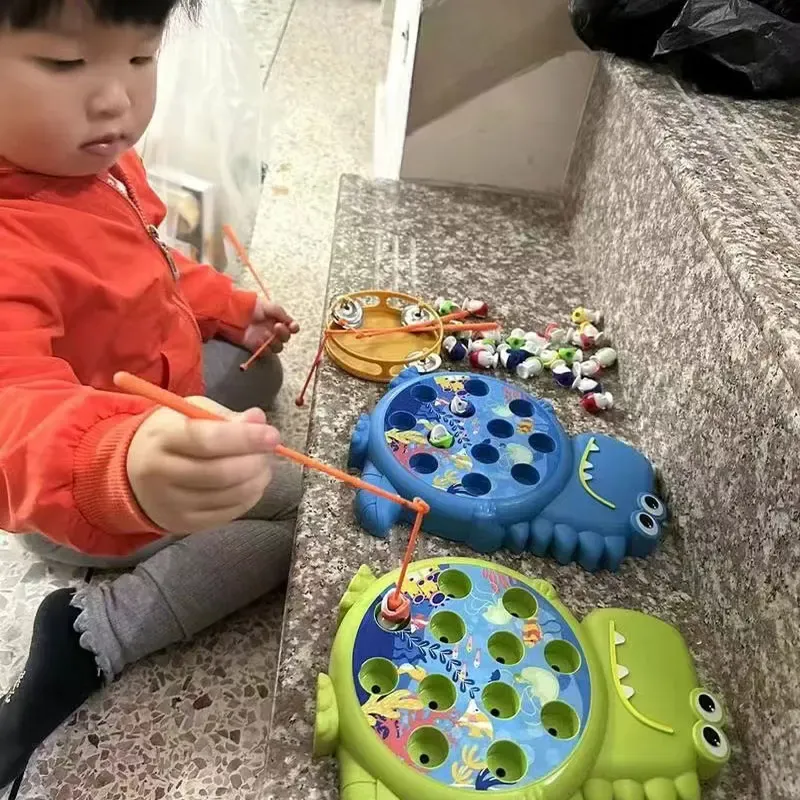 Dinosaur Magnetic Fishing Toy Set for Kids - Educational Montessori Game with Rod for Toddlers & Children - Fun Indoor/Outdoor Play Gift showcase 1