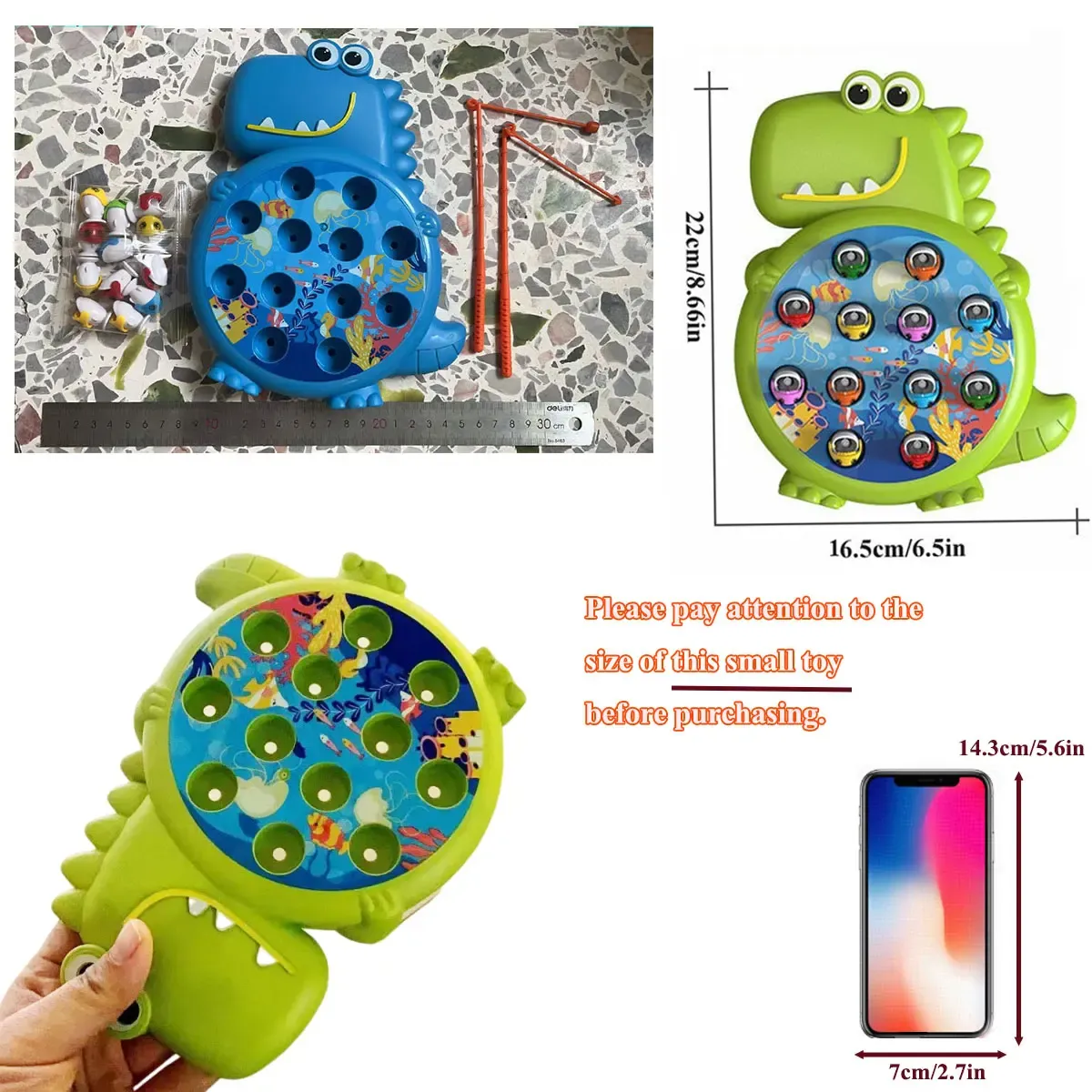 Dinosaur Magnetic Fishing Toy Set for Kids - Educational Montessori Game with Rod for Toddlers & Children - Fun Indoor/Outdoor Play Gift thumbnail 2