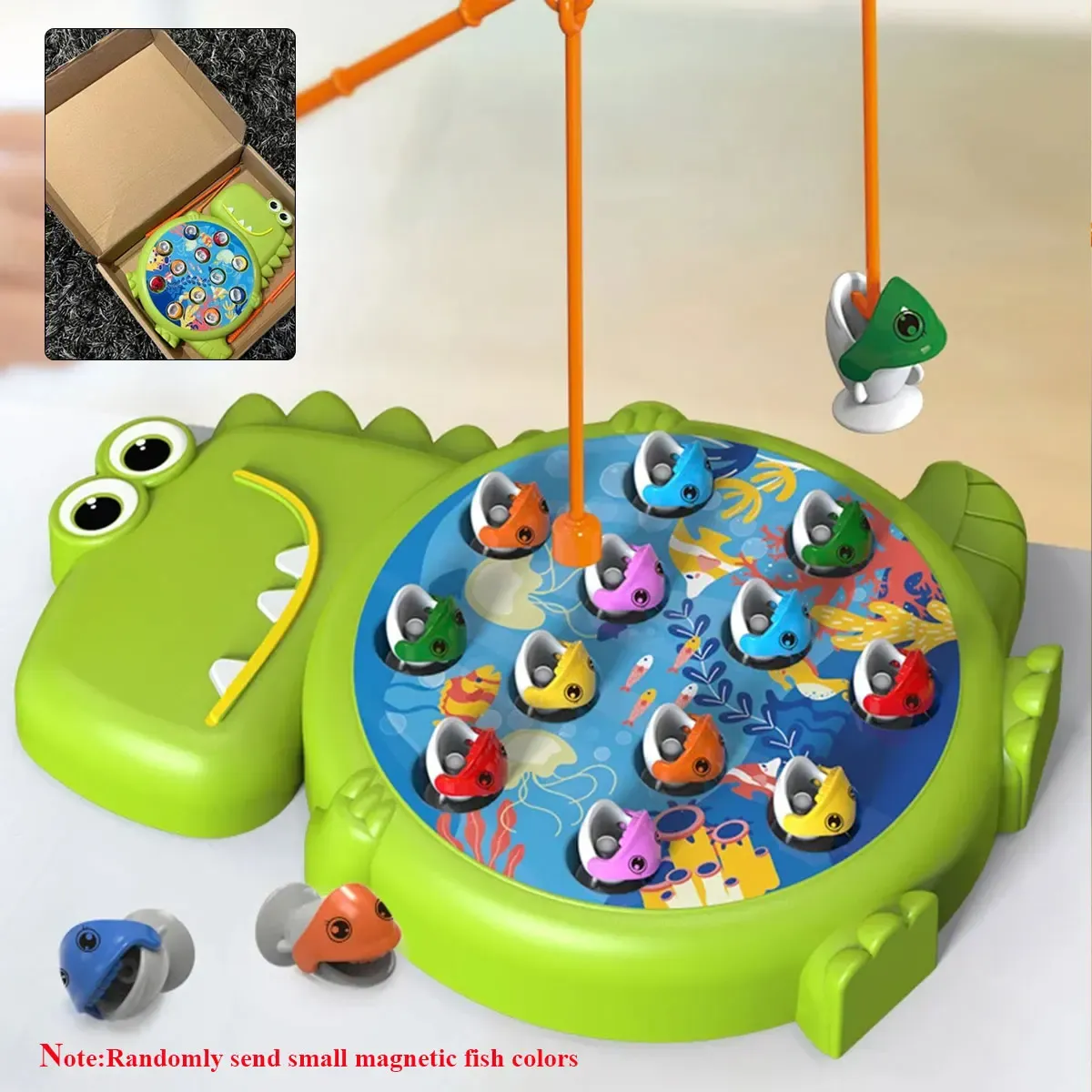Dinosaur Magnetic Fishing Toy Set for Kids - Educational Montessori Game with Rod for Toddlers & Children - Fun Indoor/Outdoor Play Gift thumbnail 1